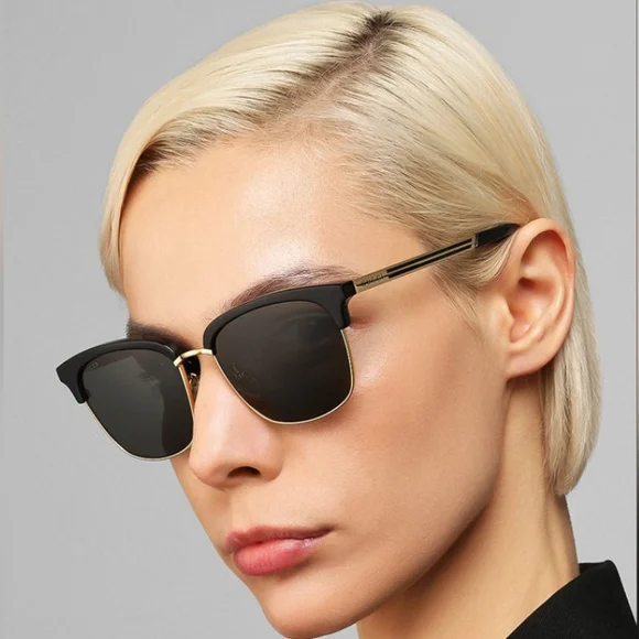 NEW GUCCI BLACK BROWN GUCCI SUNGLASSES GG0697S 005 UNISEX GUCCI EYEWEAR - Picture 7 of 8